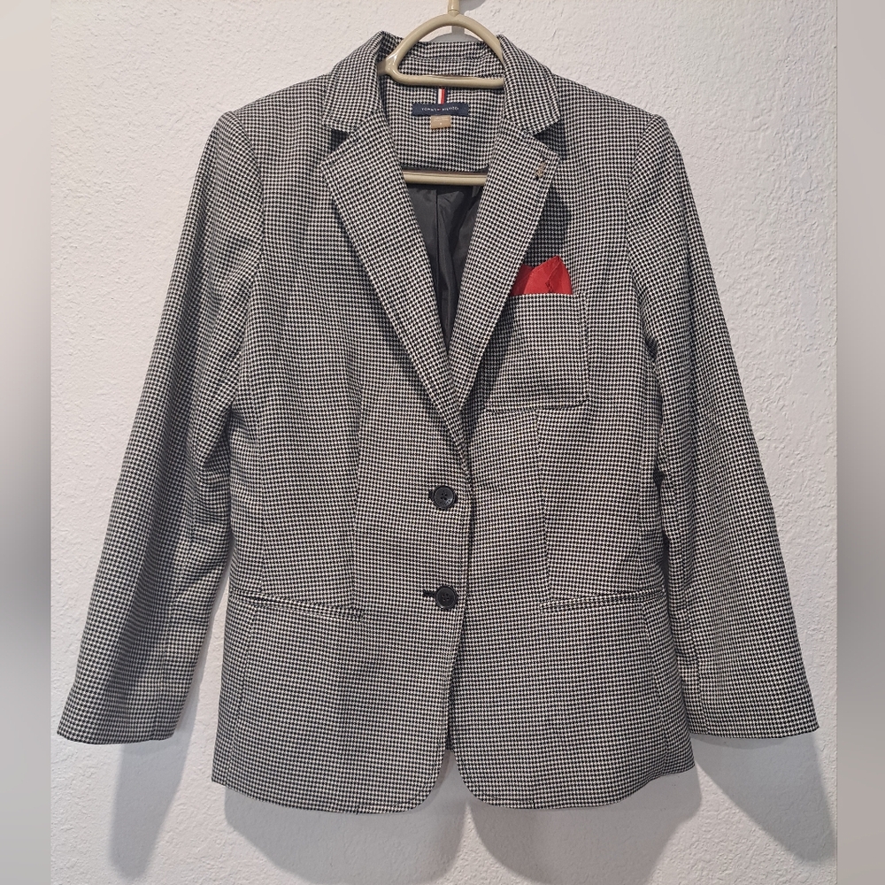 Vintage Black and White Houndstooth Blazer